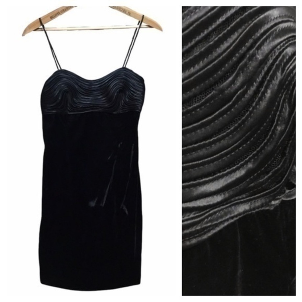 Vintage Gunne Sax Jessica McClintok Black Velvet Mini Dress 4